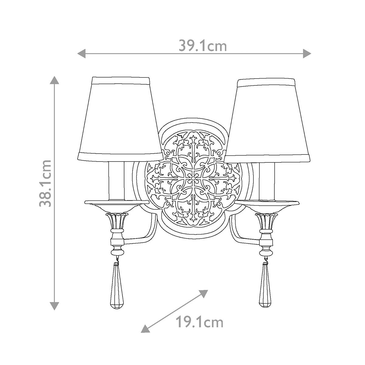 Marcella 2 Light Wall Light British Bronze & Oxidized Bronze - FE-MARCELLA2