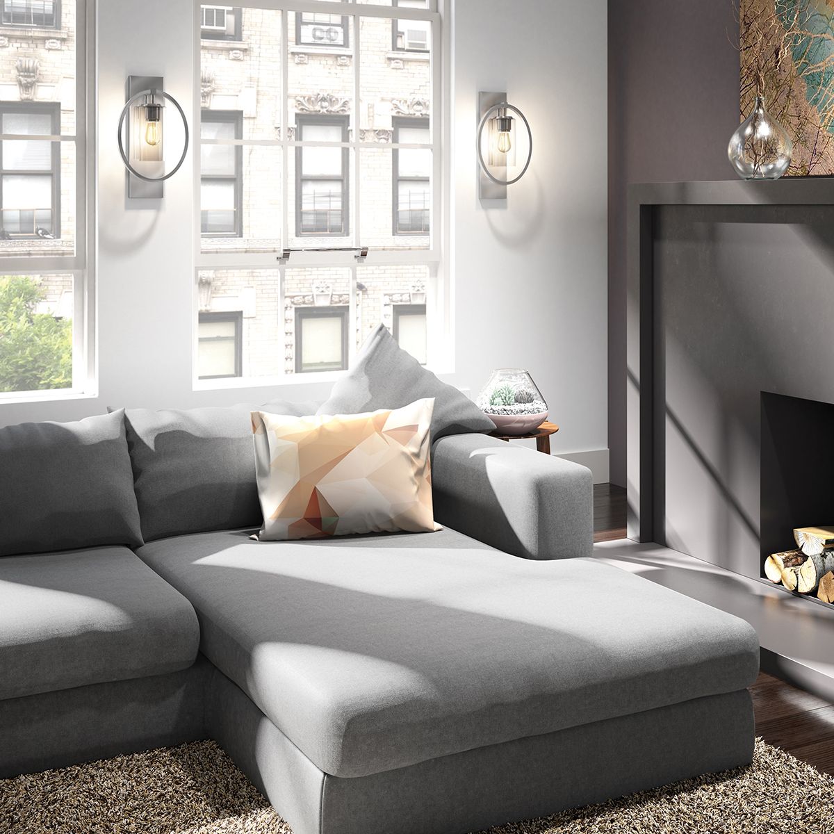 Marlena 1 Light Wall Light Polished Chrome - FE-MARLENA1-CH