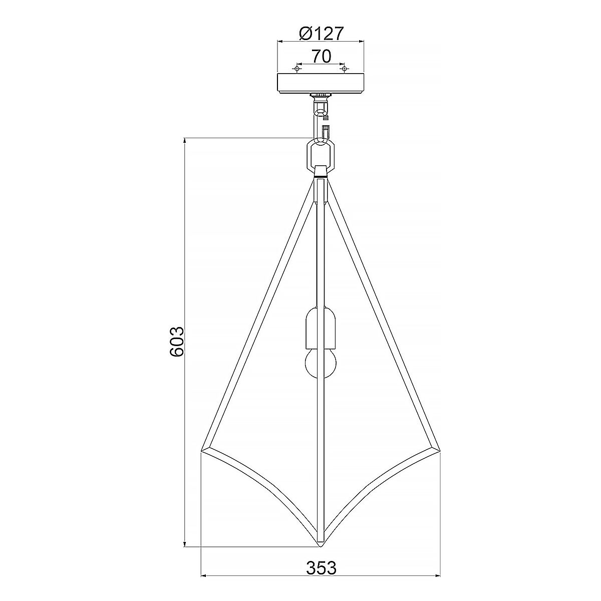 Nico 1 Light Medium Pendant Polished Chrome - FE-NICO-P-M-CH
