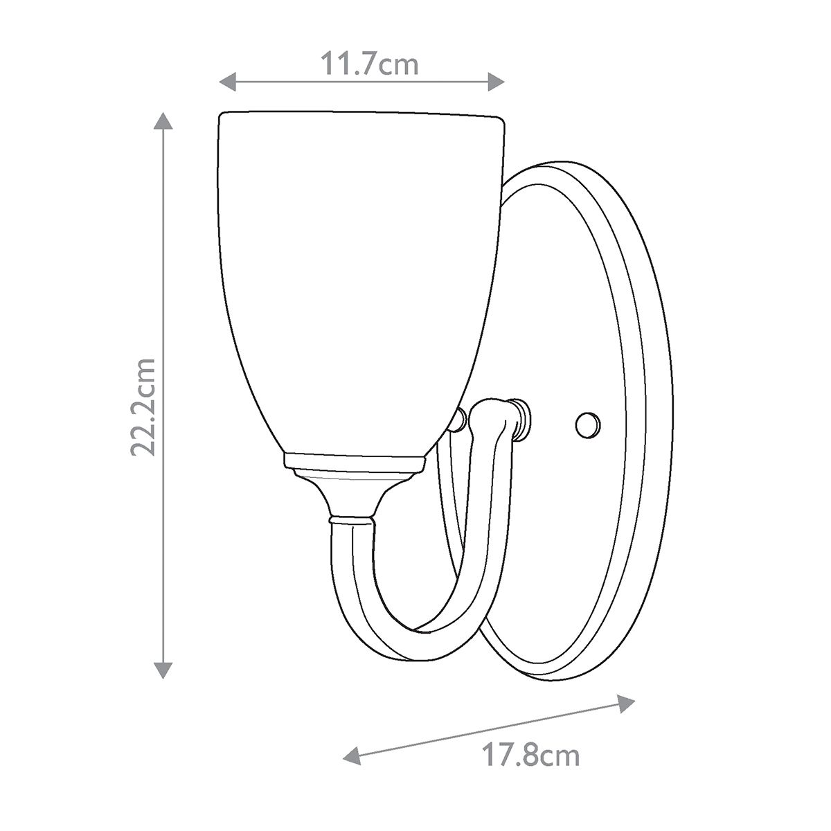 Perry Wall Light Polished Chrome - FE-PERRY1-BATH