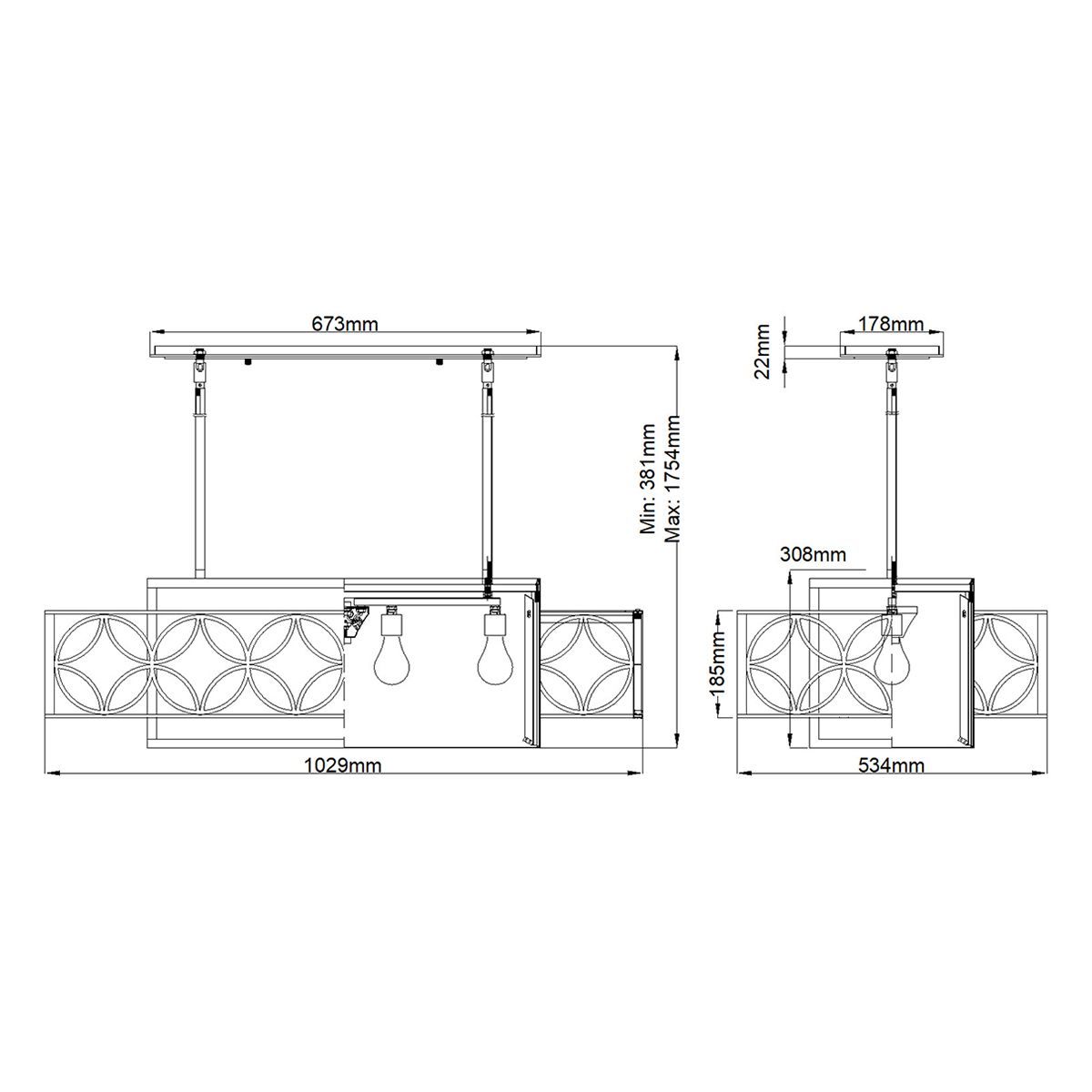 Remy 4 Light Pendant Light Heritage Bronze & Parissiene Gold - FE-REMY-P-A