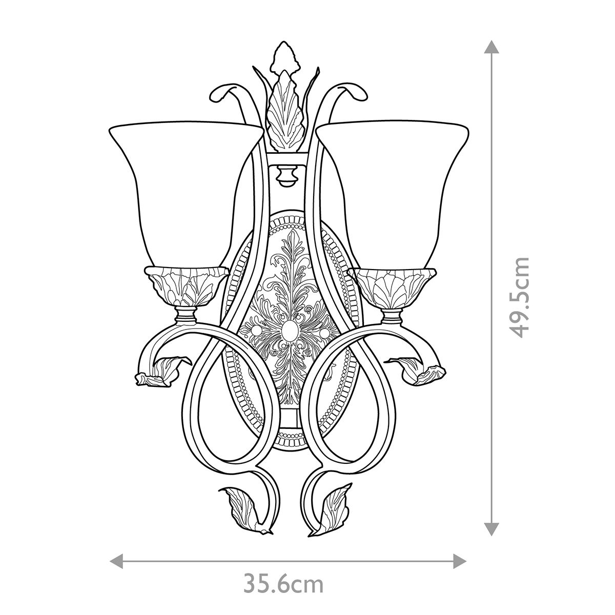 Sonoma Valley 2 Light Wall Light Aged Tortoise Shell - FE-SONOMAVALLEY2