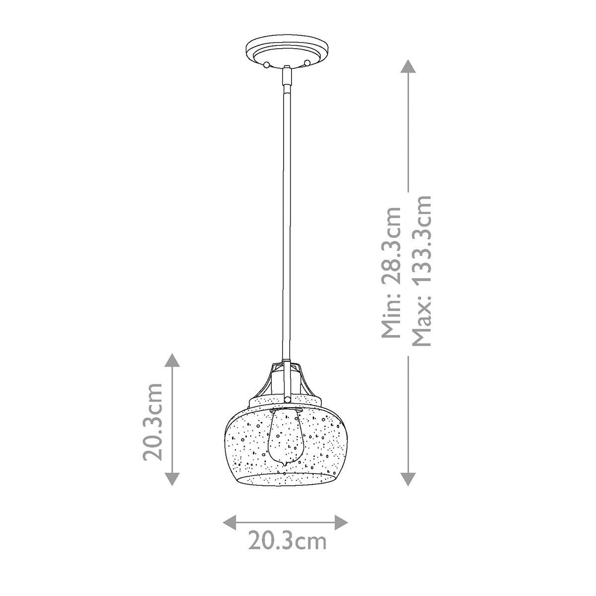 Urban Renewal Pendant Light Rustic Iron - FE-URBANRWL-P-H