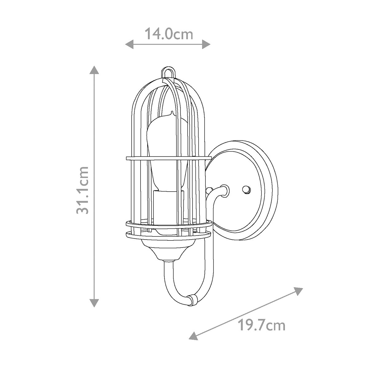 Urban Renewal 1 Light Wall Light Dark Antique Brass - FE-URBANRWL-WB1