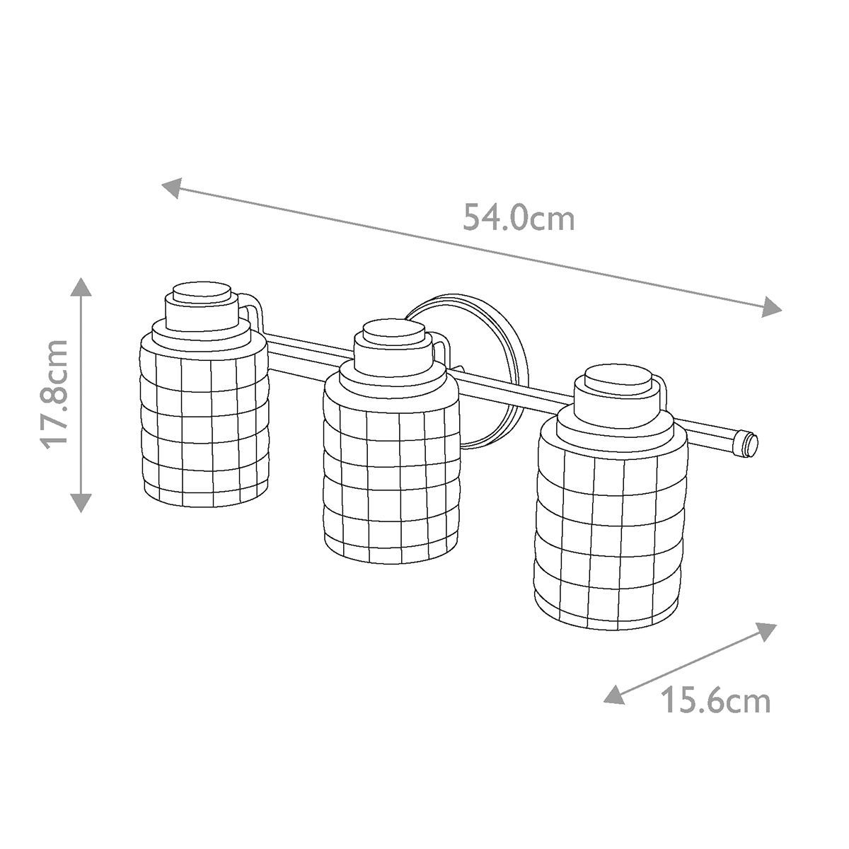 Wadsworth 3 Above Mirror Light Polished Chrome - FE-WADSWORTH3-BATH