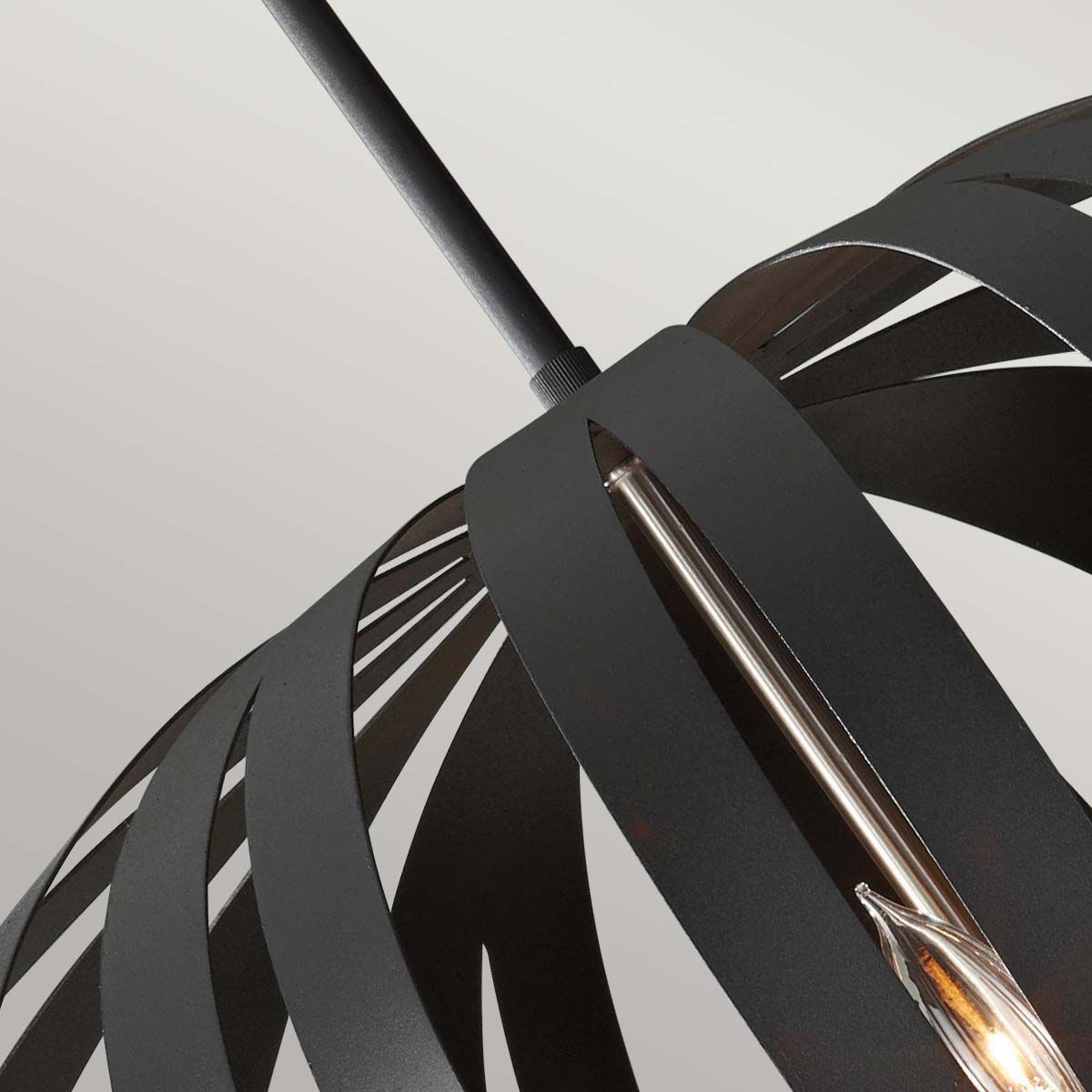 Woodstock Steel 6 Light Large Chandelier Textured Black - FE-WOODSTOCK-P-L