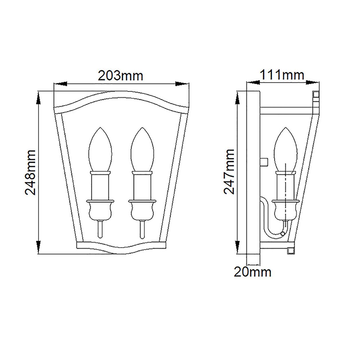 Yarmouth 2 Light Wall Light Painted Aged Brass - FE-YARMOUTH-2W