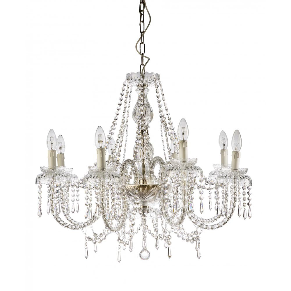 Fiorentino Lighting - ALICANTE 8 Light Crystal Chandelier Chrome