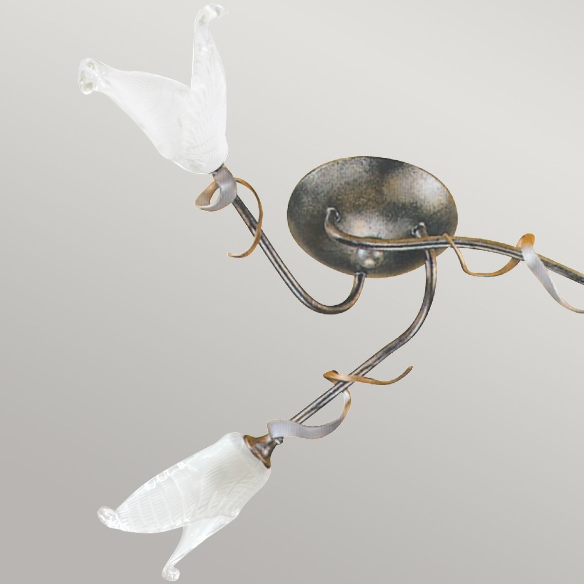 Fly 3 Light Semi Flush Mount Light Black & Silver & Gold - FLY3-SF-BRZ-ANT