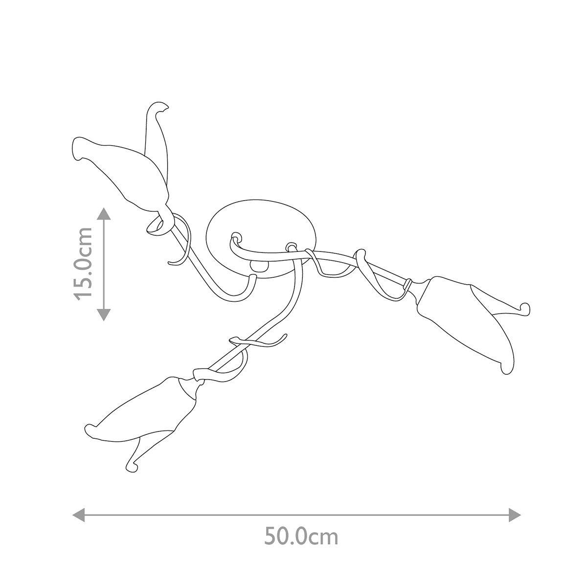 Fly 3 Light Semi Flush Mount Light Black & Silver & Gold - FLY3-SF-BRZ-ANT
