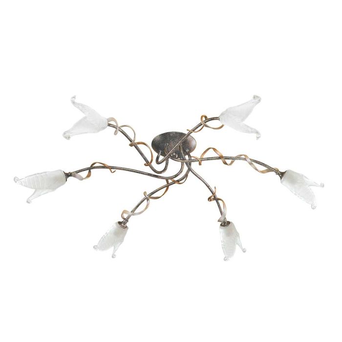 Fly 6 Light Semi Flush Mount Light Black & Silver & Gold - FLY6-SF-BRZ-ANT