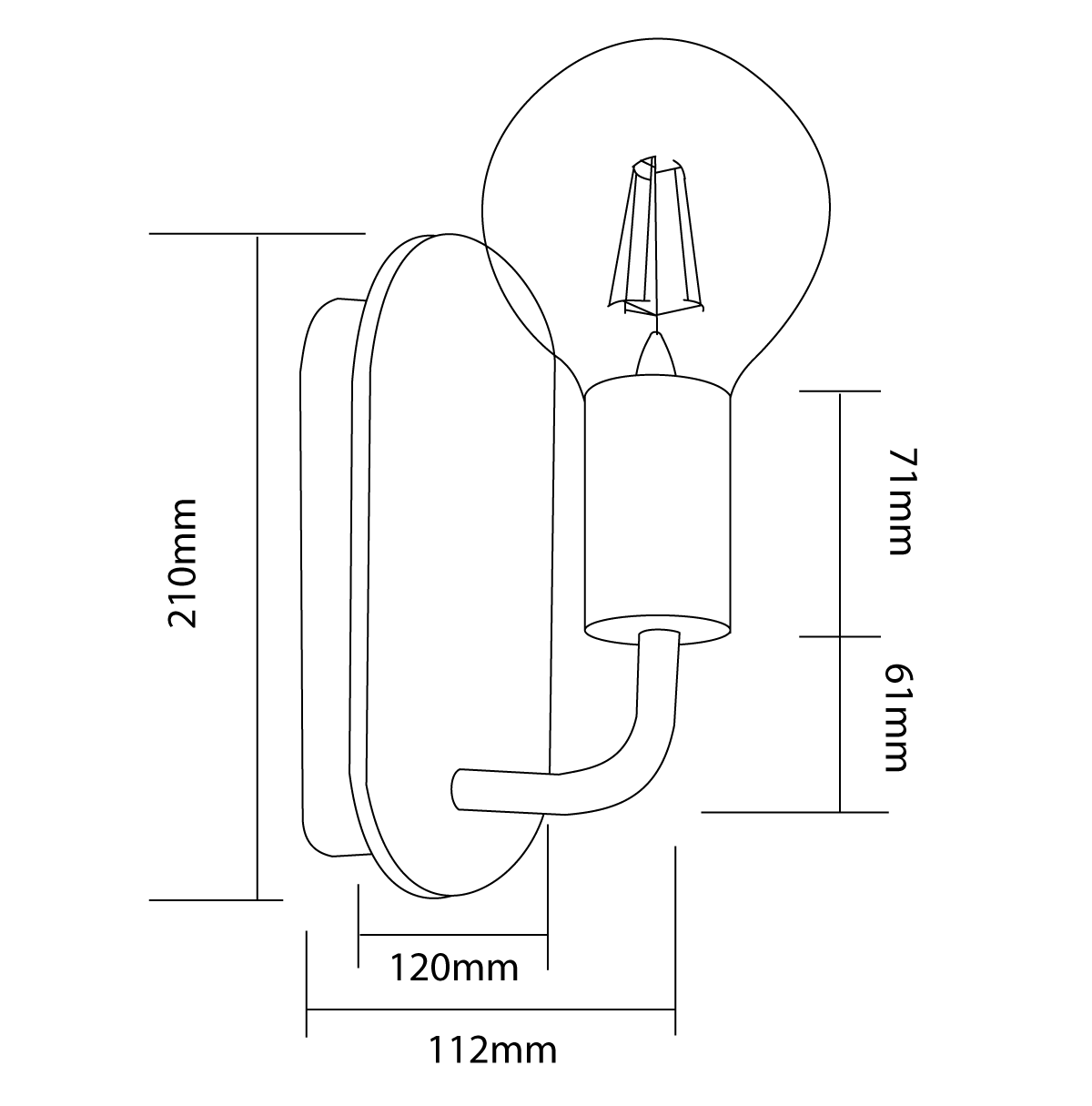 Gents Wall Light Antique Bronze - SI A/GENTS/AB