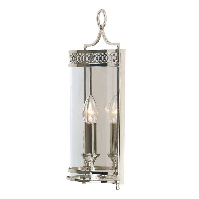Guildhall 1 lt Wall Light Polished Nickel - GH-WB-PN