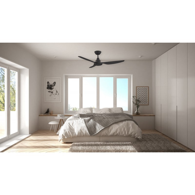 Glacier DC Ceiling Fan 48" Black With CCT LED Light And Remote - GLA1203BL-L