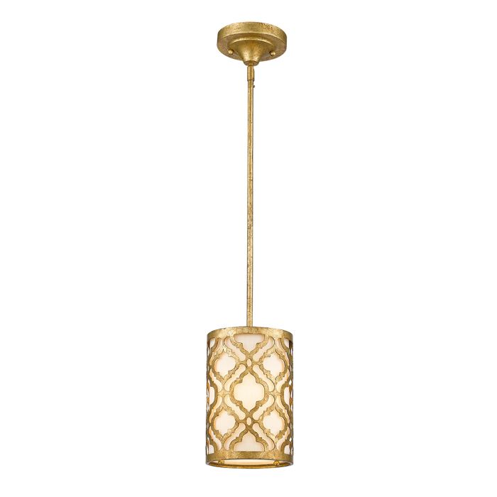 Arabella 1 Light Duo-Mount Pendant Distressed Gold, Ivory Shade - GN-ARABELLA-MP