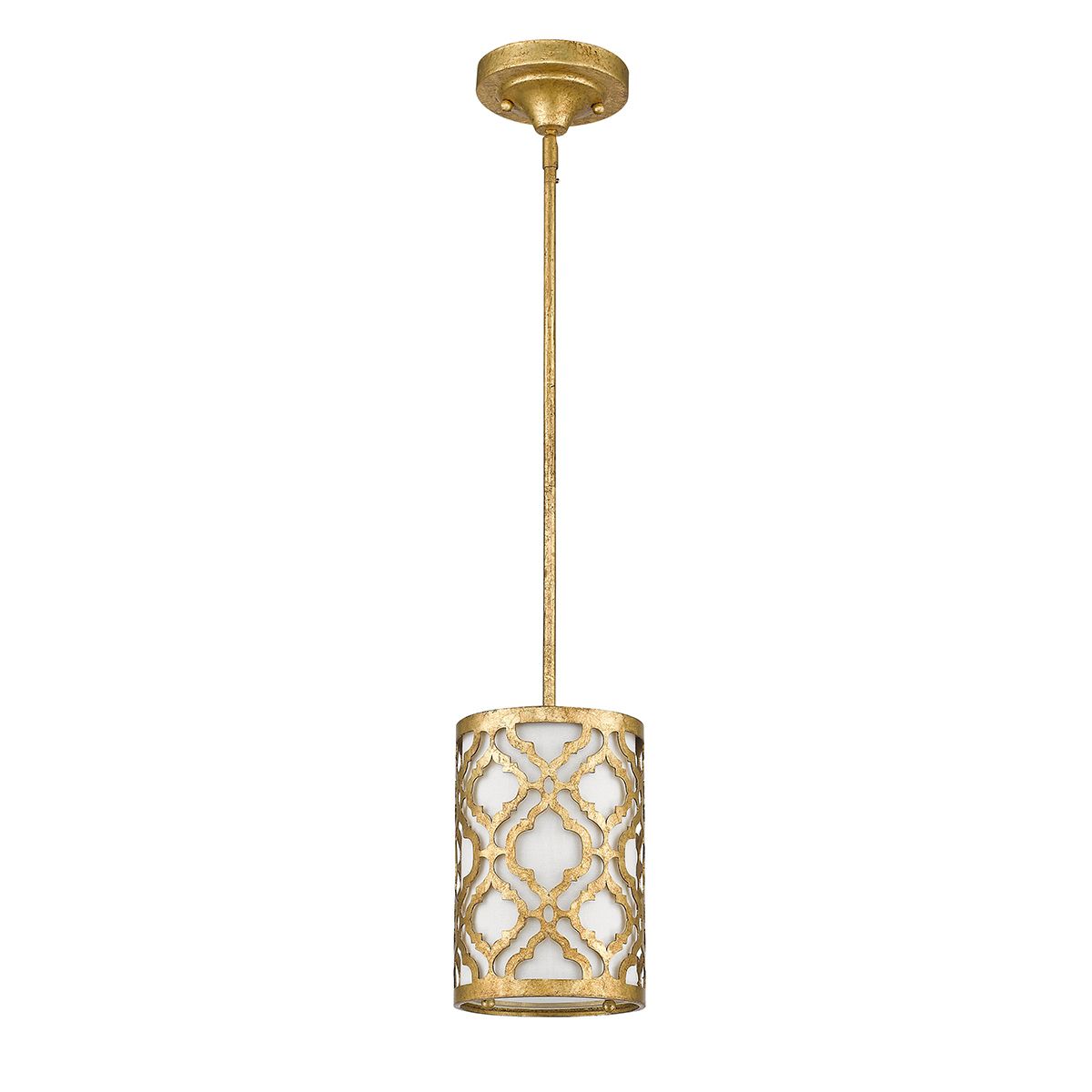 Arabella 1 Light Duo-Mount Pendant Distressed Gold, Ivory Shade - GN-ARABELLA-MP