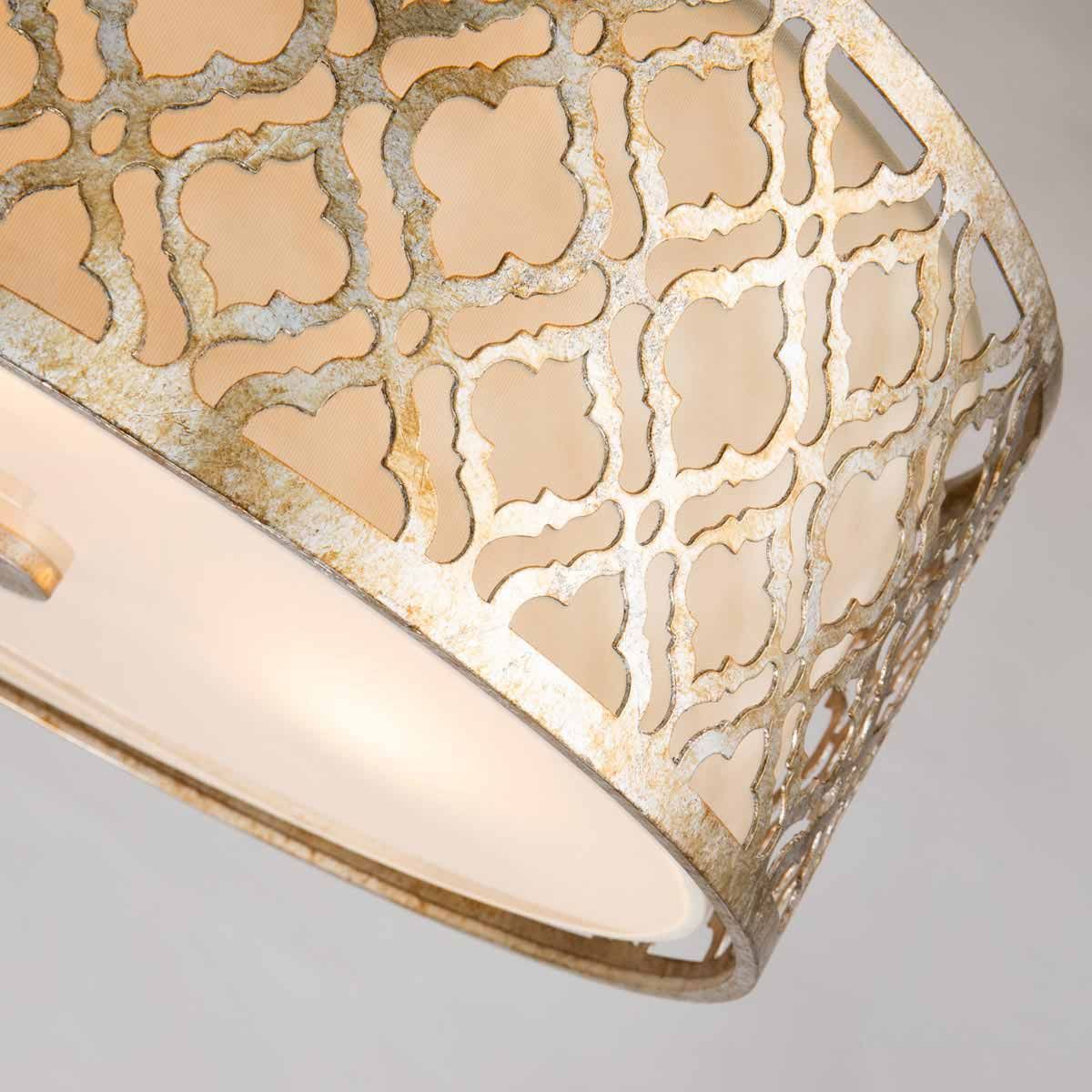 Arabella 3 Light Large Duo-Mount Pendant Distressed Gold with Ivory Shade - GN-ARABELLA-P-L