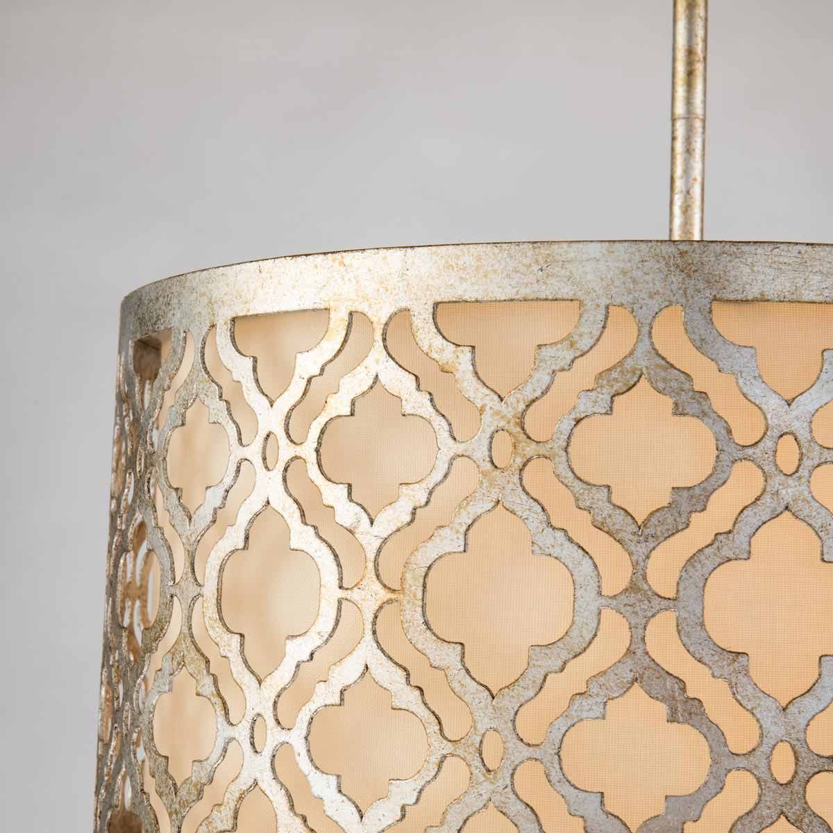Arabella 2 Light Medium Duo-Mount Pendant Distressed Gold with Ivory Shade - GN-ARABELLA-P-M