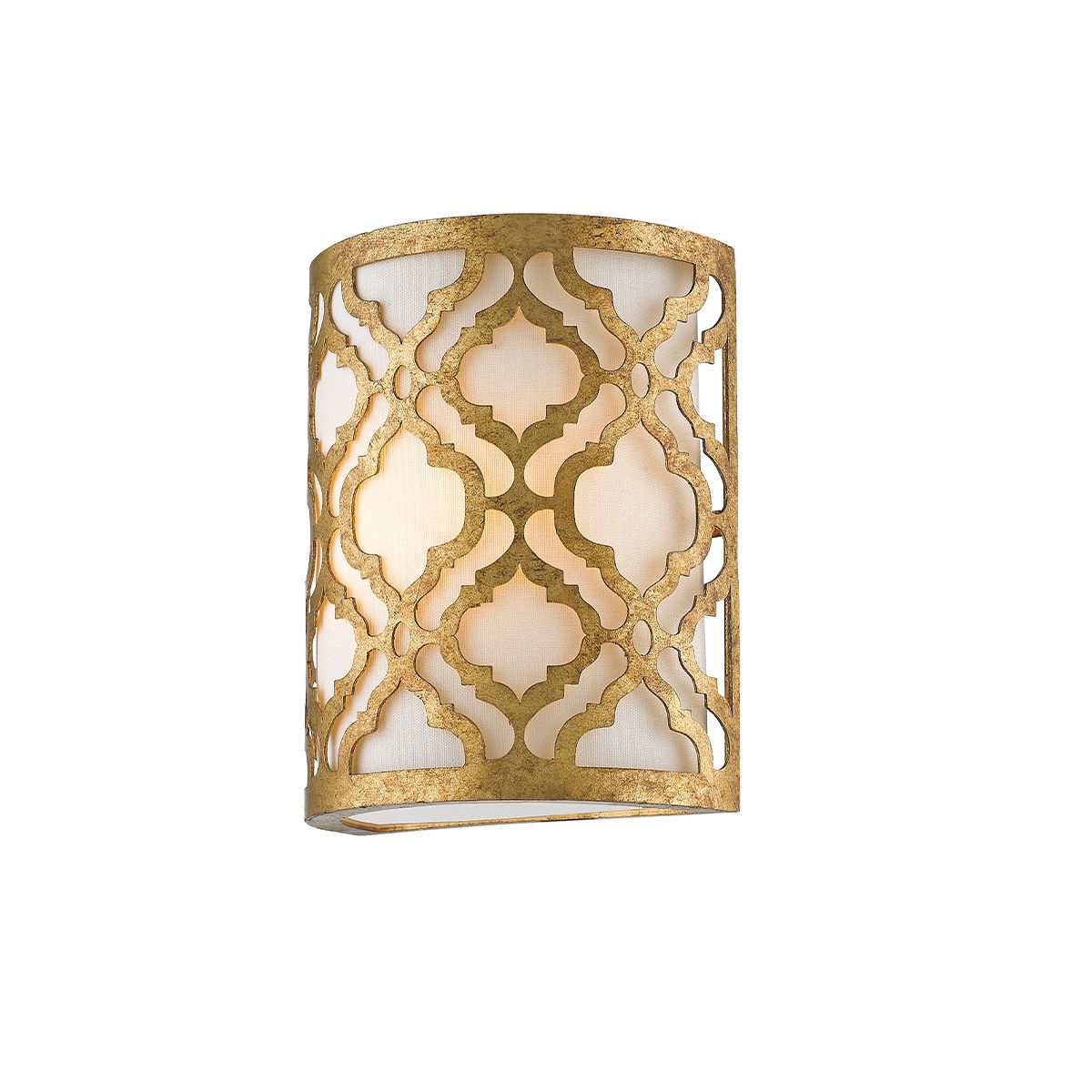 Arabella 1 Light Wall Light Distressed Gold & Ivory Shade - GN-ARABELLA1