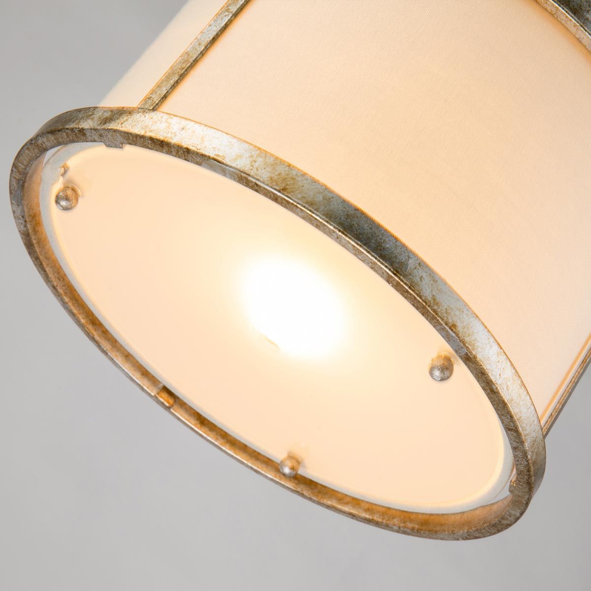 Lemuria 1 Light Mini Pendant Distressed Gold & Ivory Shade - GN-LEMURIA-MP