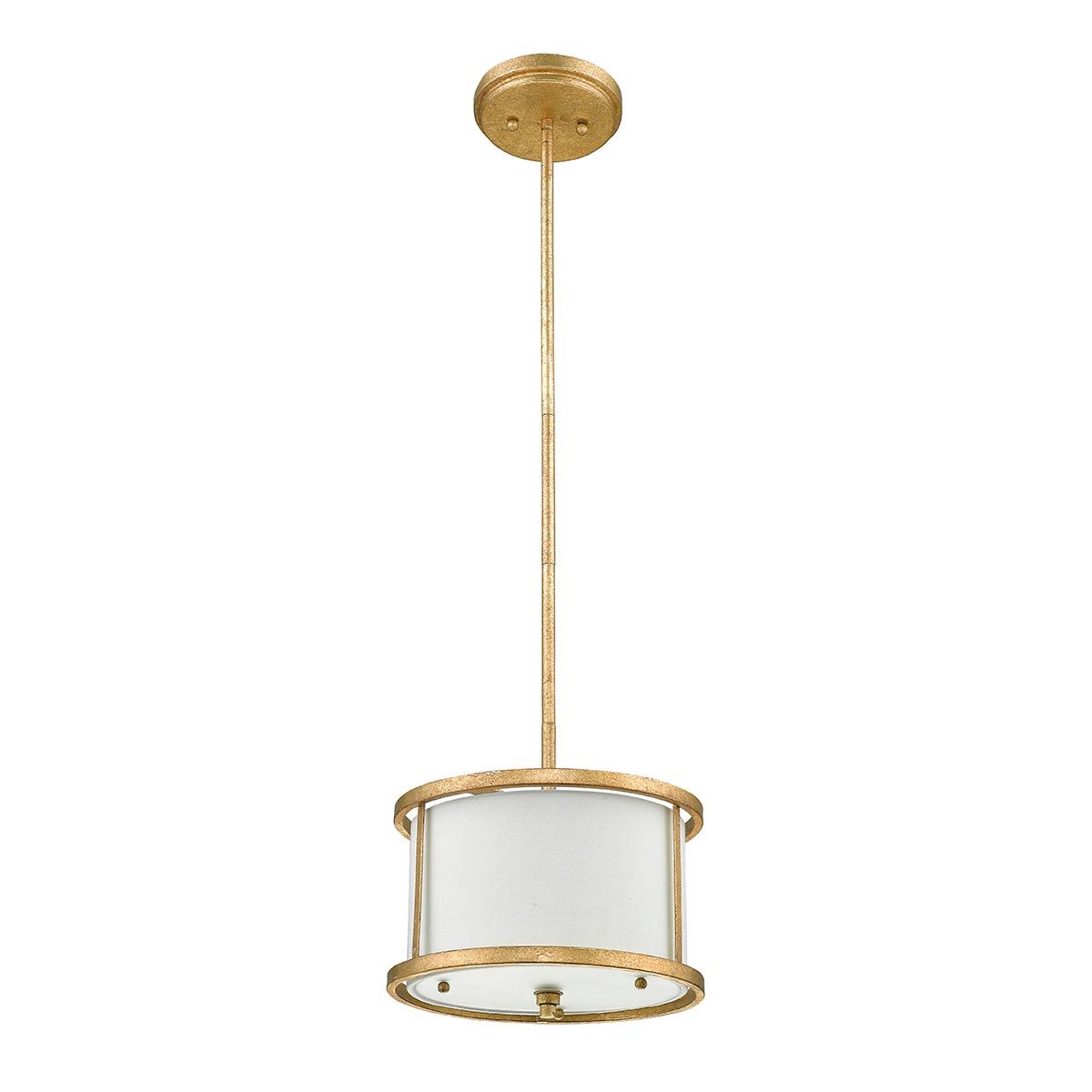 Lemuria 1 Light Mini Pendant Distressed Gold & Ivory Shade - GN-LEMURIA-MP