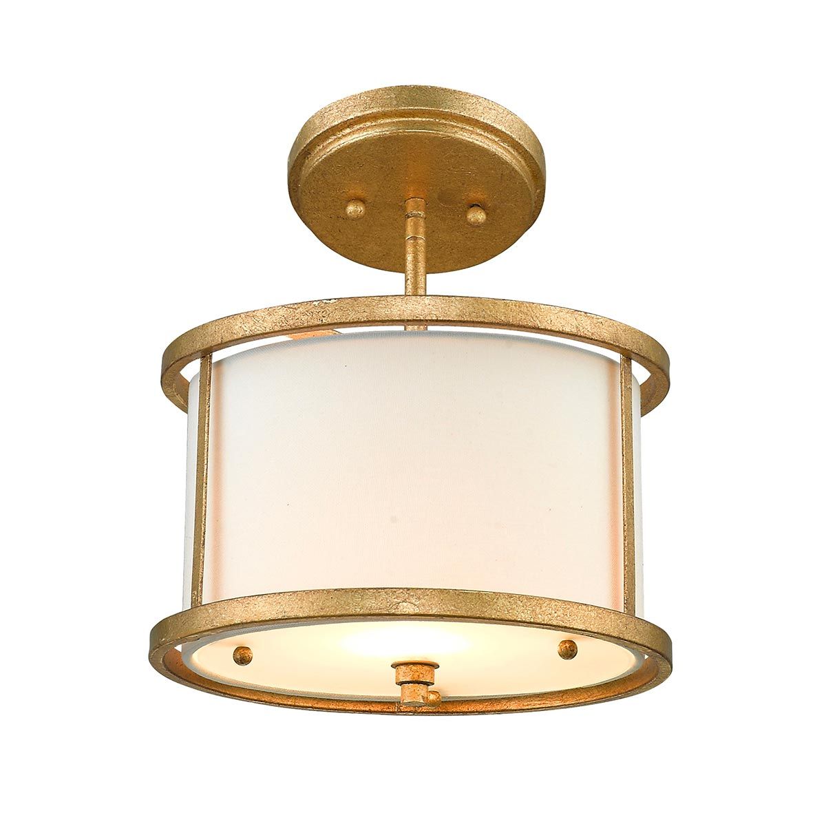 Lemuria 1 Light Mini Pendant Distressed Gold & Ivory Shade - GN-LEMURIA-MP
