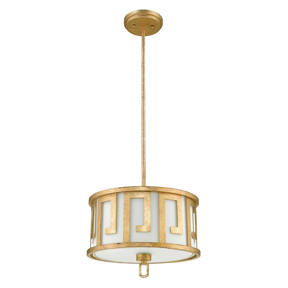 Lemuria 2 Light Medium Pendant Distressed Gold & Ivory Shade - GN-LEMURIA-P-M