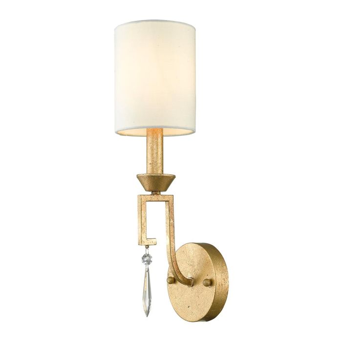 Lemuria 1 Light Wall Light Distressed Gold & Ivory Shade - GN-LEMURIA1
