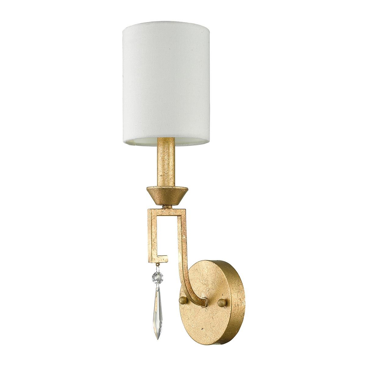 Lemuria 1 Light Wall Light Distressed Gold & Ivory Shade - GN-LEMURIA1