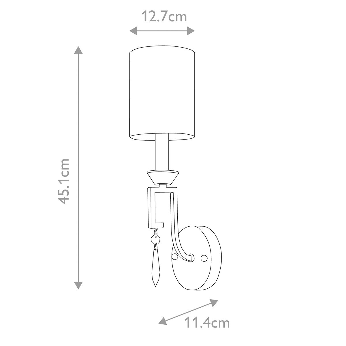 Lemuria 1 Light Wall Light Distressed Gold & Ivory Shade - GN-LEMURIA1