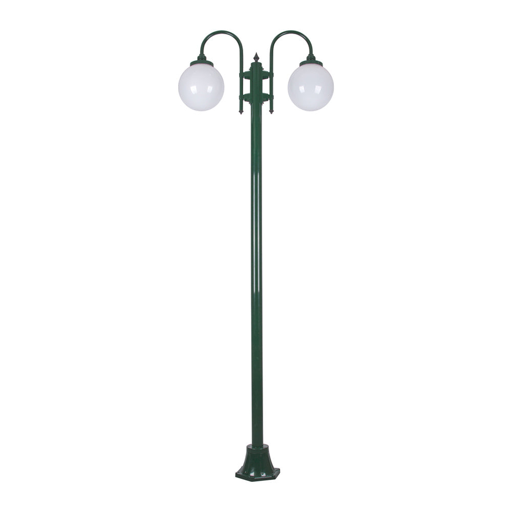 Buy Post Lights Australia Lisbon Post 2 Lights Down Bracket H2380mm W820mm Green Aluminium - 15791