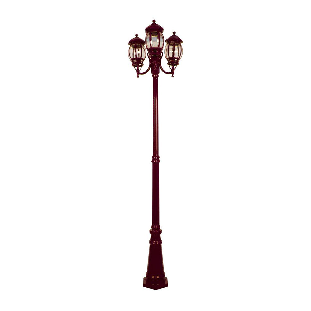 Buy Post Lights Australia Vienna Post 3 Lights H2370mm Burgundy Aluminium - 15976