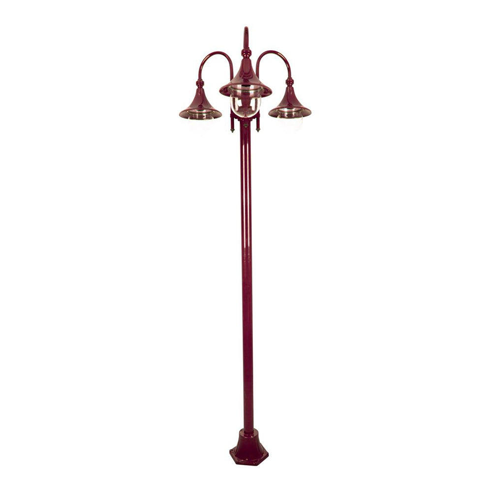 Buy Post Lights Australia Monaco Post 3 Lights H2380mm Burgundy Aluminium - 15862