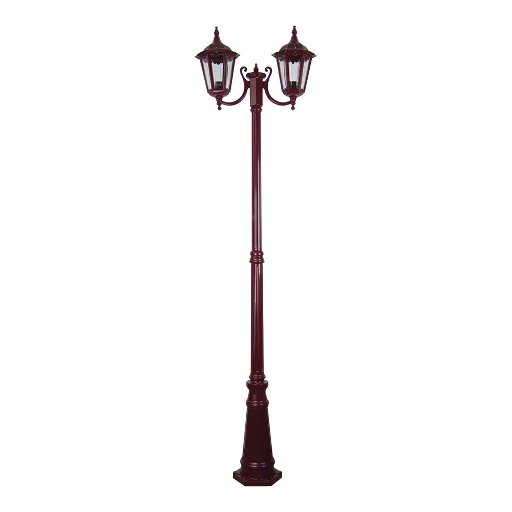 Buy Post Lights Australia Chester Post 2 Lights H2420mm Burgundy Aluminium - 15052