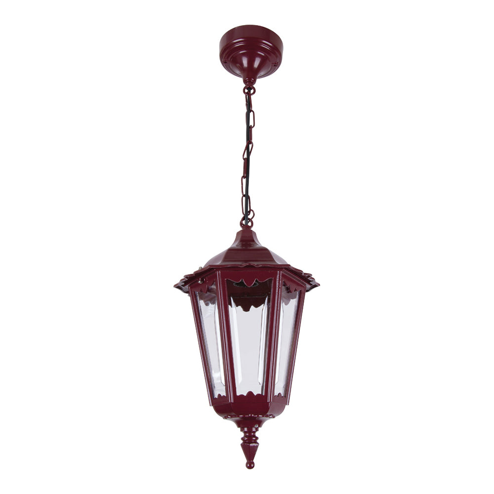 Buy Outdoor Pendant Lights Australia Chester Outdoor Pendant Light Burgundy Aluminium - 14968