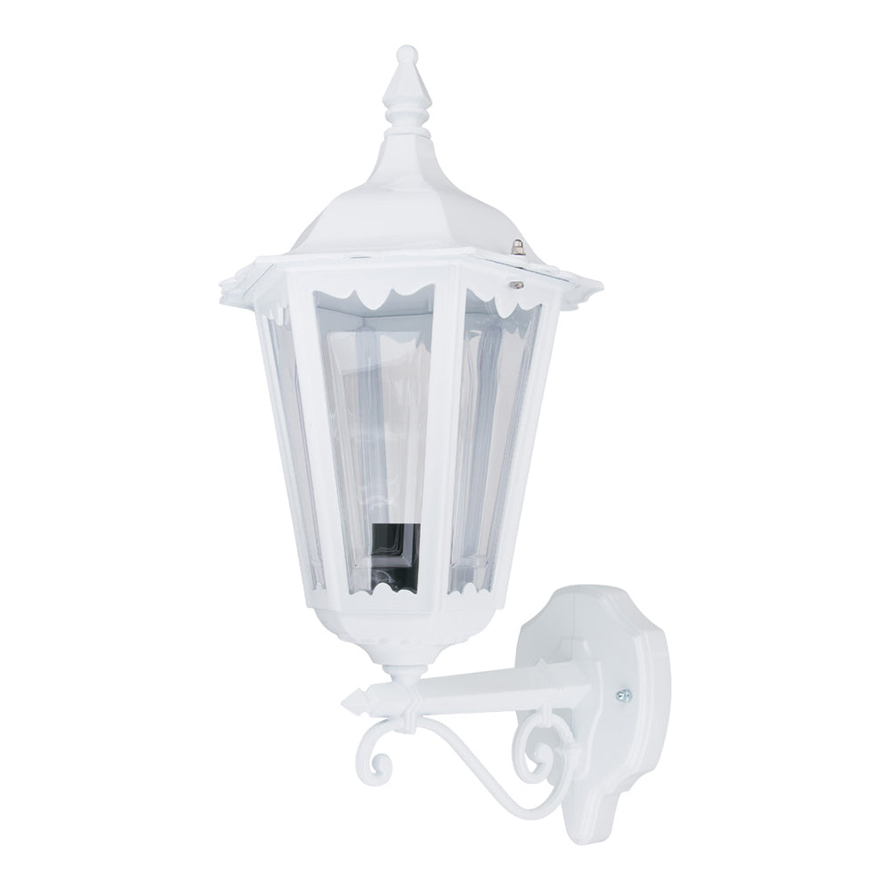 Buy Outdoor Wall Lanterns Australia Chester Outdoor Wall Lantern Up Bracket White Aluminium - 14977