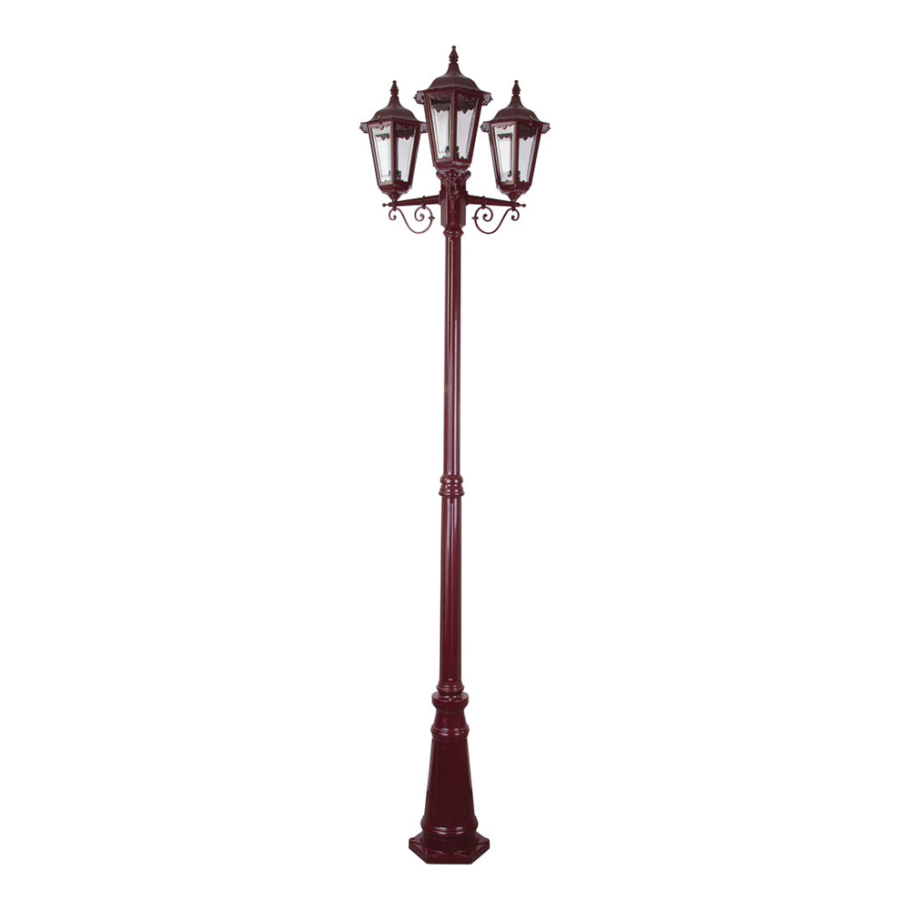 Buy Post Lights Australia Chester Post 3 Lights H2420mm Burgundy Aluminium - 15028