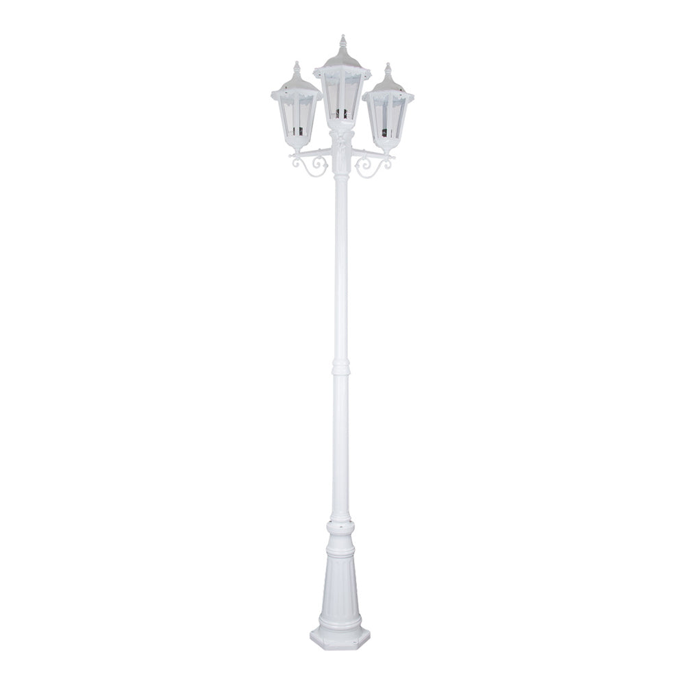 Buy Post Lights Australia Chester Post 3 Lights H2420mm White Aluminium - 15031