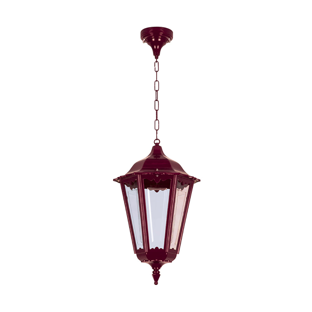 Buy Outdoor Pendant Lights Australia Chester Outdoor Pendant Light H770mm Burgundy Aluminium - 15082