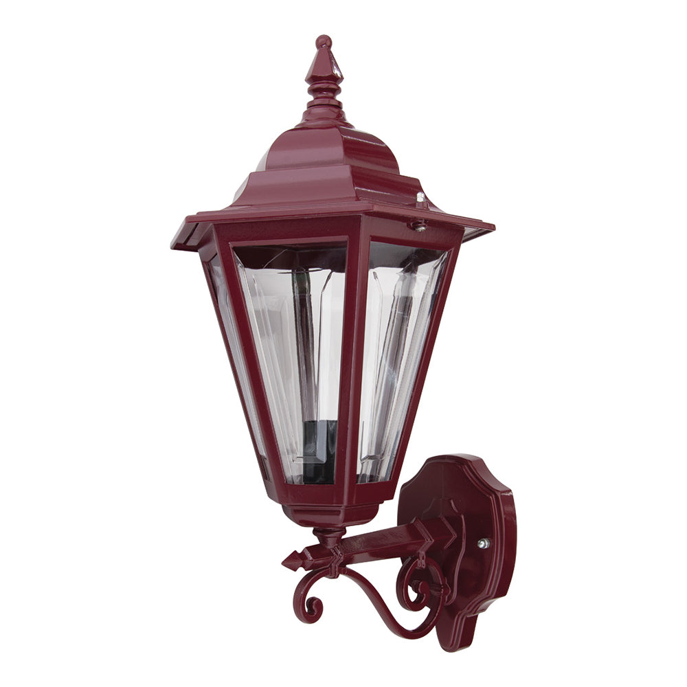 Buy Outdoor Wall Lanterns Australia Turin Outdoor Wall Lantern Up Bracket H520mm Burgundy Aluminium - 15418