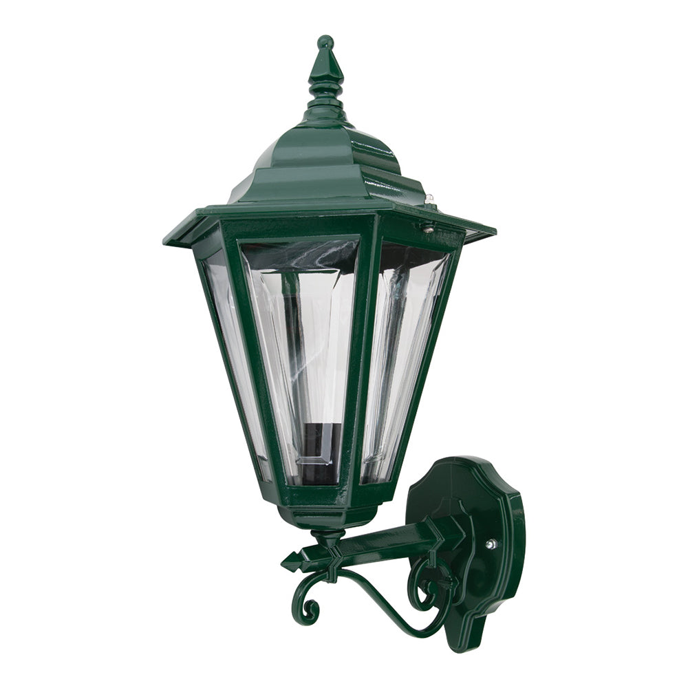 Buy Outdoor Wall Lanterns Australia Turin Outdoor Wall Lantern Up Bracket H520mm Green Aluminium - 15419