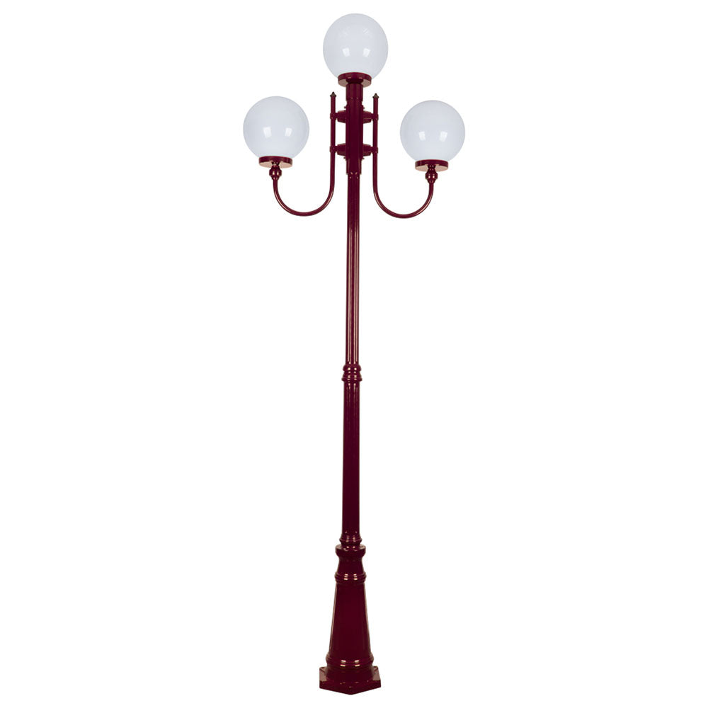 Buy Post Lights Australia Lisbon Post 3 Lights Up Bracket H2540mm W250mm Burgundy Aluminium - 15748