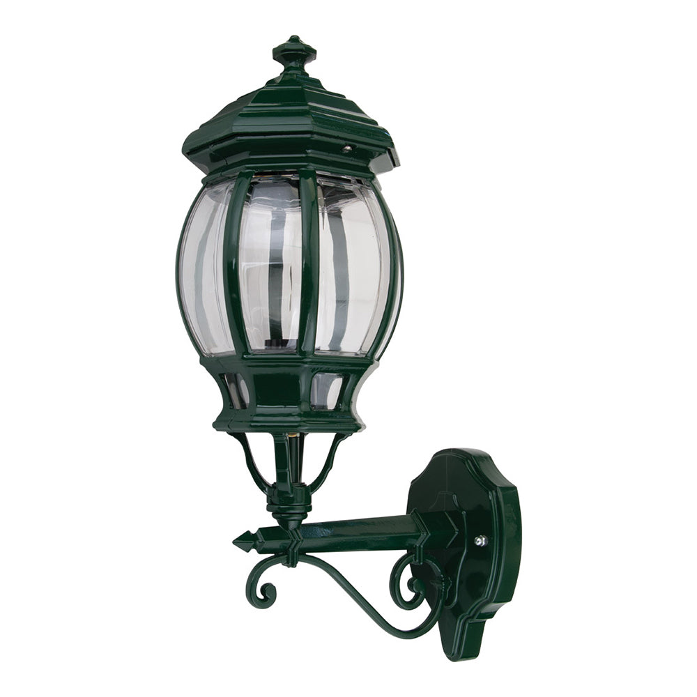 Buy Outdoor Wall Lanterns Australia Vienna Outdoor Wall Lantern Up Bracket H510mm Green Aluminium - 15887