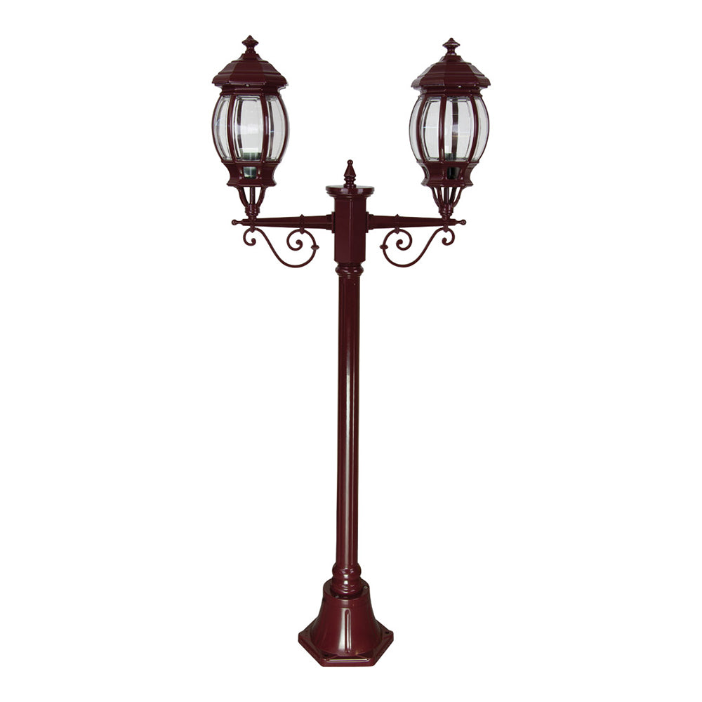 Buy Post Lights Australia Vienna Post 2 Lights H1430mm Burgundy Aluminium - 15910