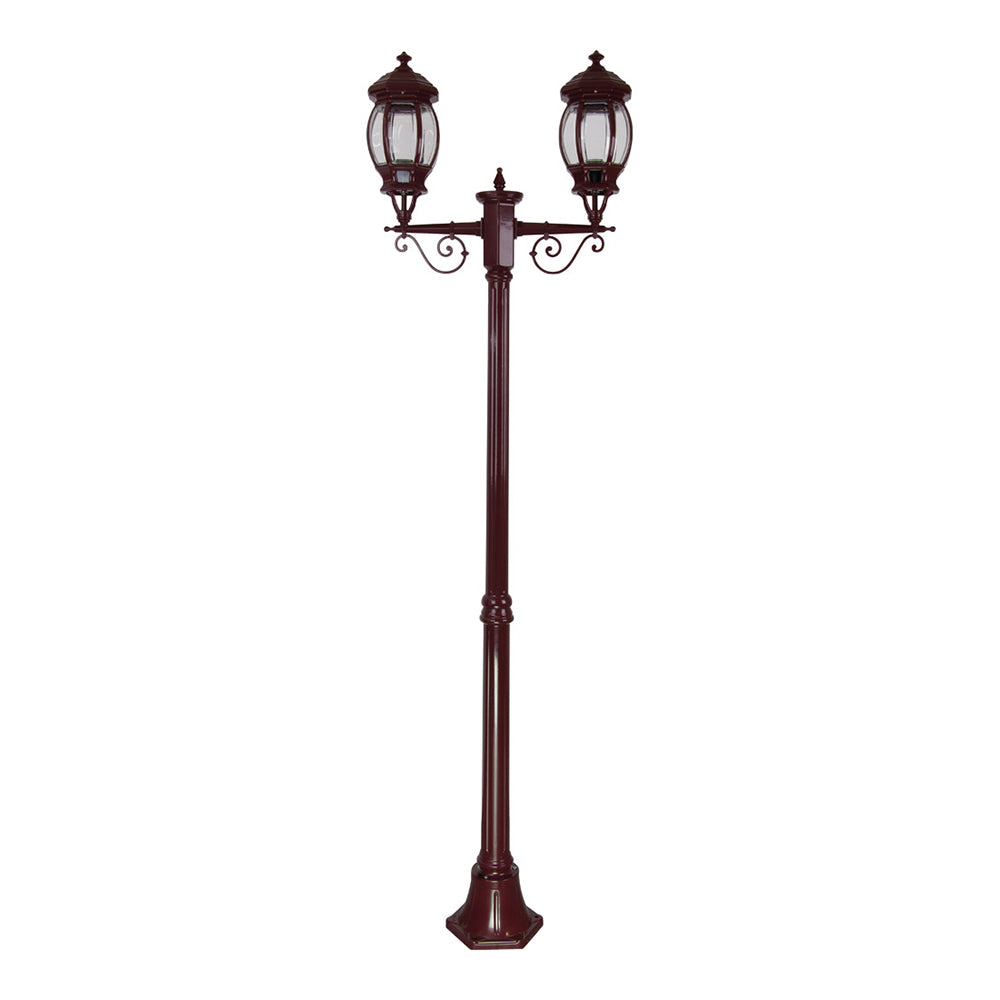 Buy Post Lights Australia Vienna Post 2 Lights H2060mm Burgundy Aluminium - 15922