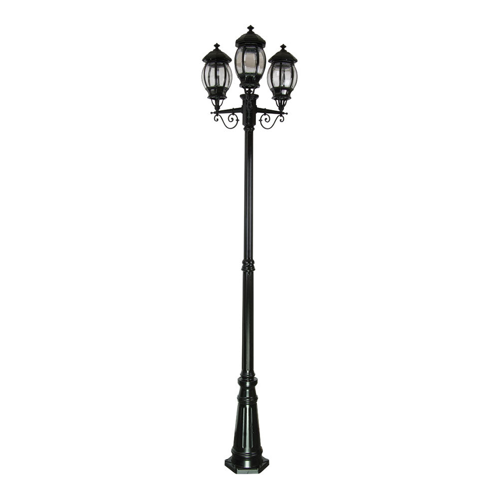 Buy Post Lights Australia Vienna Post 3 Lights H2410mm Black Aluminium - 15939
