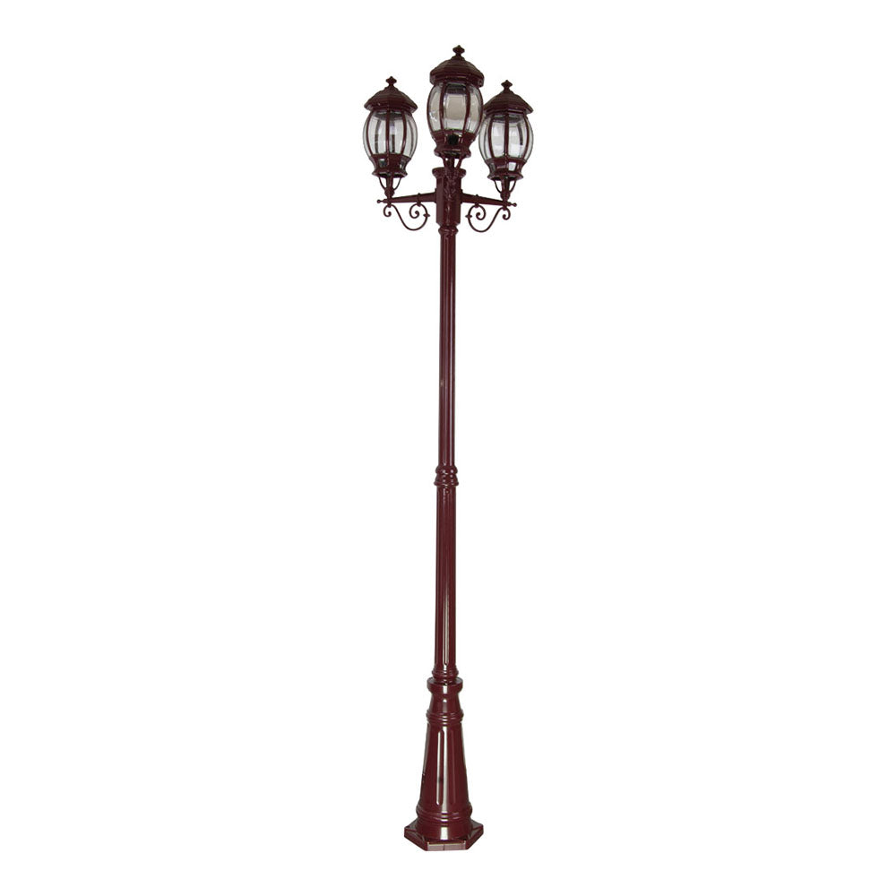 Buy Post Lights Australia Vienna Post 3 Lights H2410mm Burgundy Aluminium - 15940