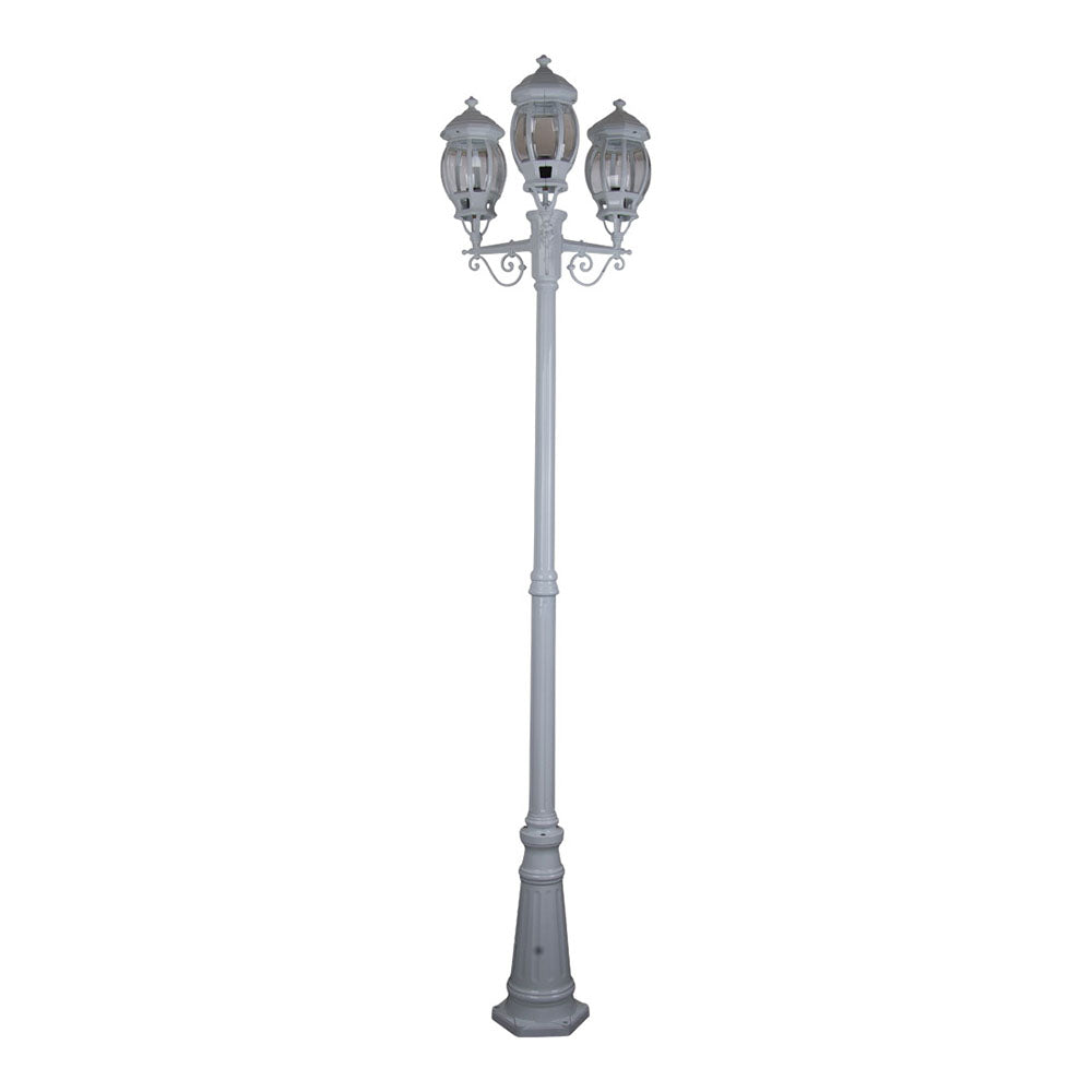 Buy Post Lights Australia Vienna Post 3 Lights H2410mm White Aluminium - 15943
