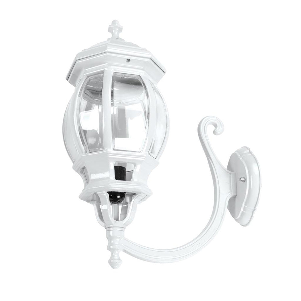 Buy Outdoor Wall Lanterns Australia Vienna Outdoor Wall Lantern Up Bracket H625mm White Aluminium - 16127
