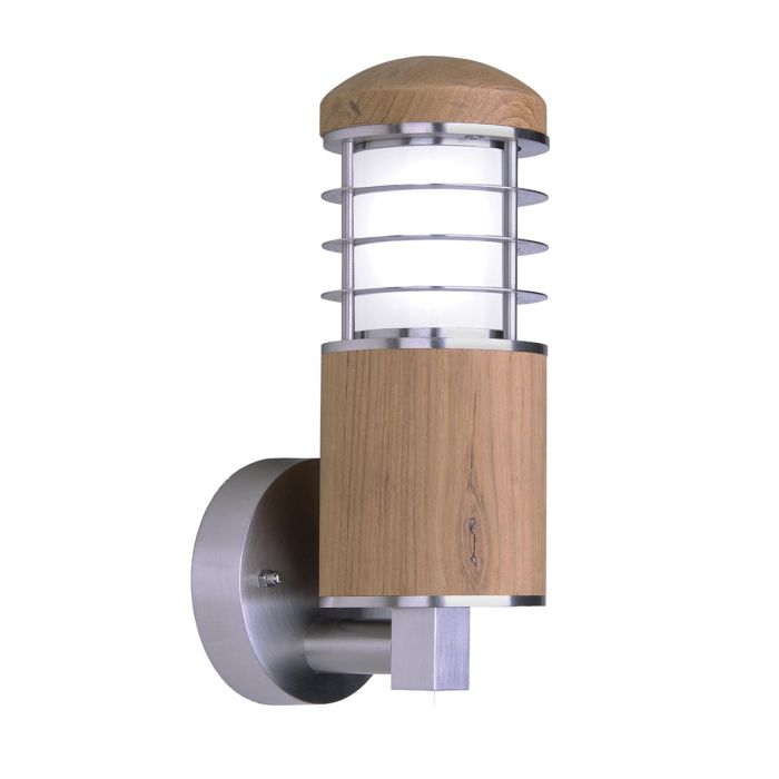 Poole Light Vanity Light Teak and Stainless - GZ-POOLE-W